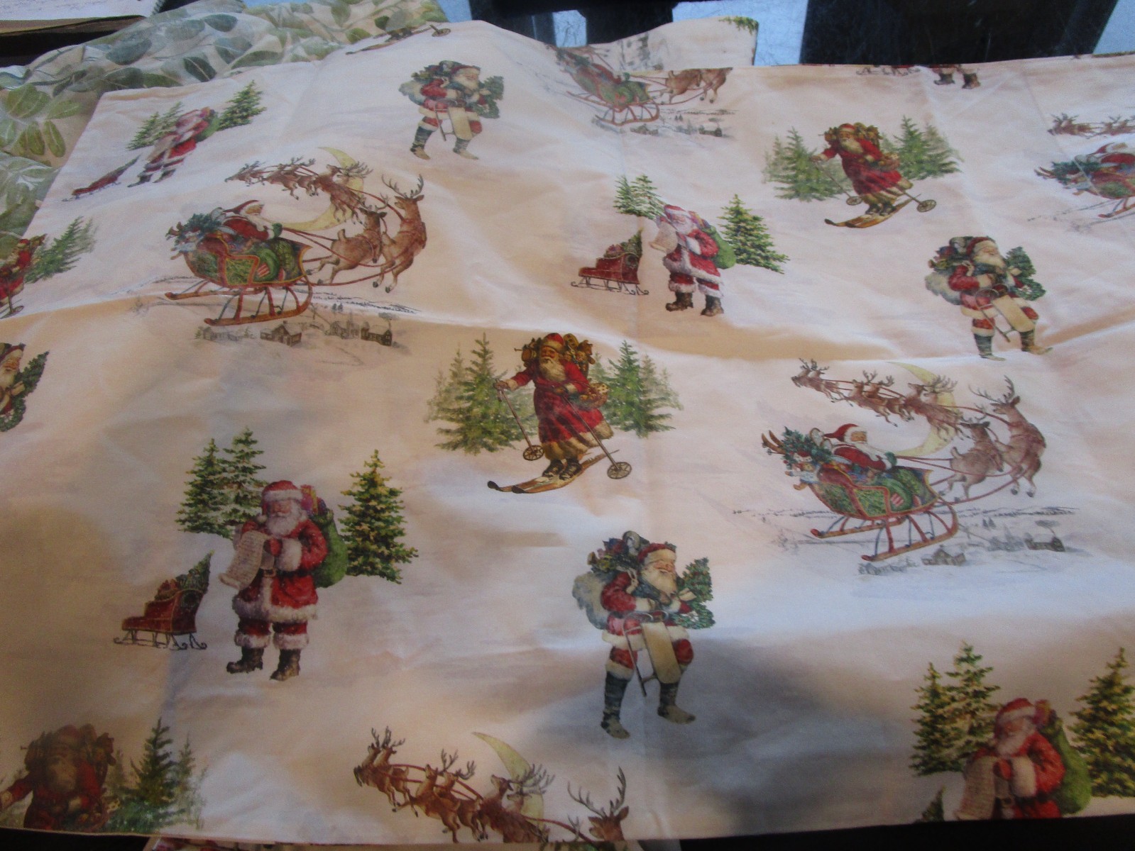 2 Pottery Barn Nostalgic Santa Christmas standard pillowcases photo shoot sample