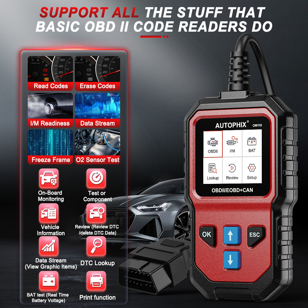 1996+ Car OBD2 Diagnostic Scanner Live Data Trouble OBD Code Reader Battery Test