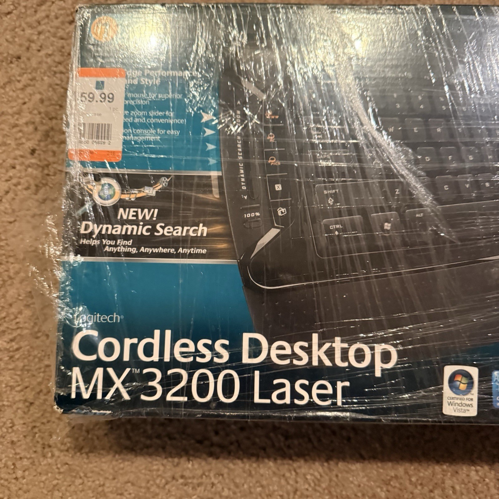 Logitech Cordless Wireless MX3200 Laser Keyboard/Mouse Receiver - NIB & Sealed!
