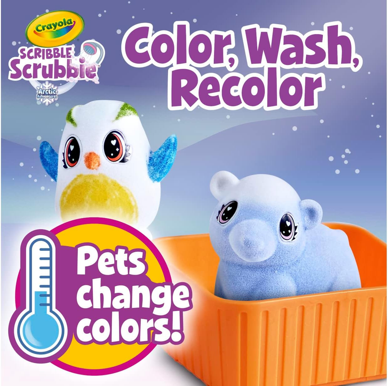 Scribble Scrubbie Pets Arctic Snow Explorer, Color & Wash Creative Toy, Gift for