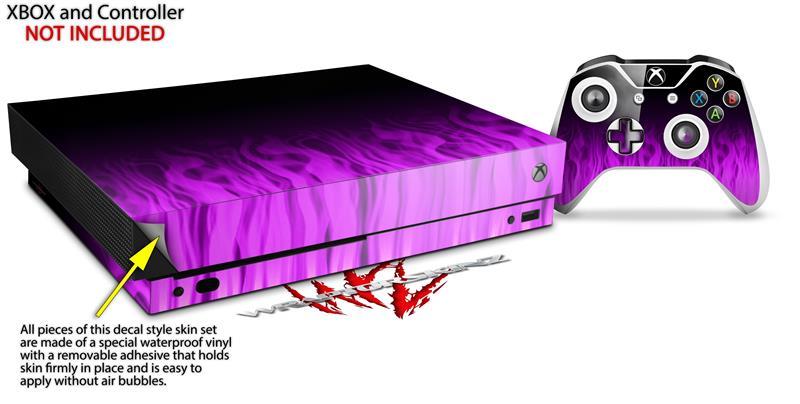 Skin Set for XBOX One X Fire Purple