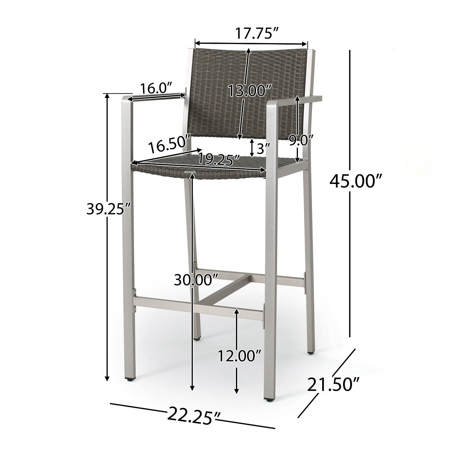 Outdoor Aluminum 5 Piece Bar Set