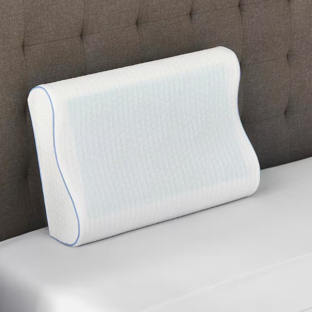 Cooling Gel Overlay Contour Memory Foam Standard Bed Pillow