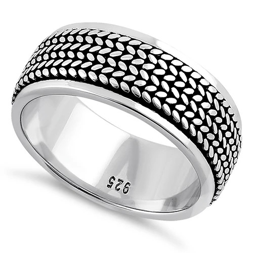 925 Sterling Silver Rope Pattern Eternity Band