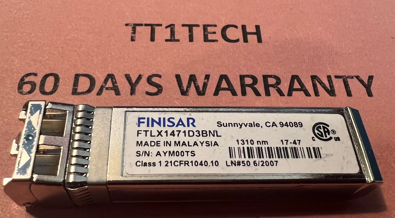 Finisar | FTLX1471D3BNL | 10GbE 10GBASE-LR SFP+ 1310nm 10km Optical Transceiver