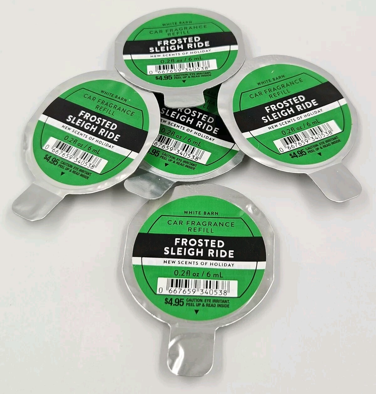 Lot Of 5 New Bath & Body Works Frosted Sleigh Ride Car Fragrance Refill