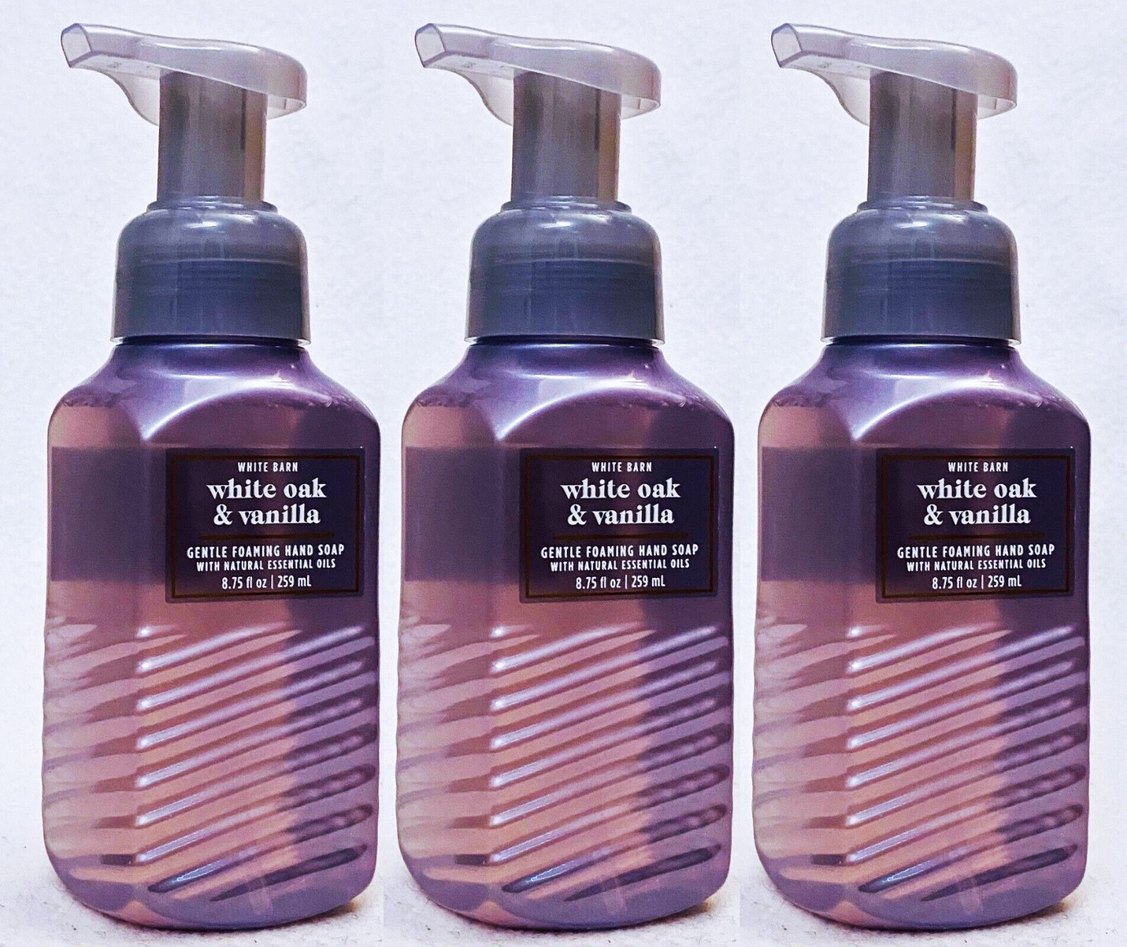 3 Bath & Body Works WHITE OAK VANILLA Gentle Foaming Hand Soap 8.75 oz