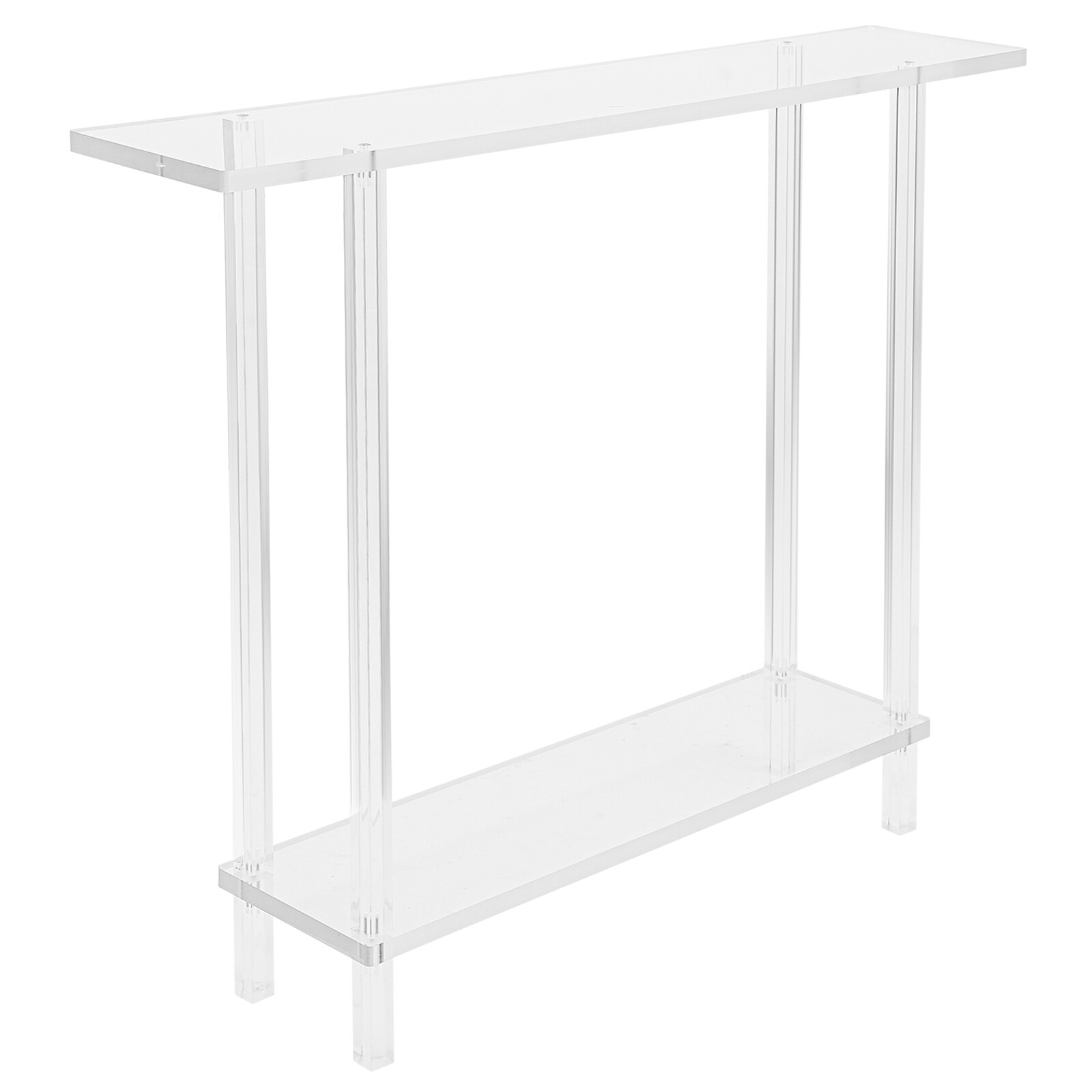 Acrylic Table Clear Entry Table Small Entryway Table W/ Open Shelves 100×80×20cm
