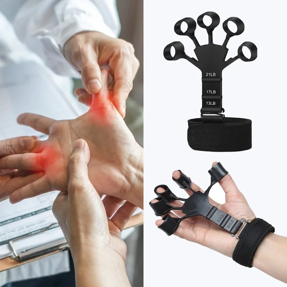 Adjustable Hand Grip Strengthener Kit Finger Exerciser for Rehab Type A