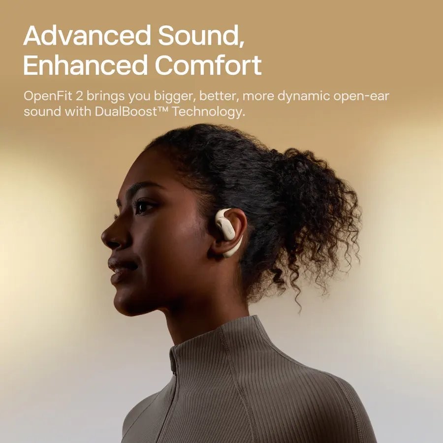 ✅ SEALED: Shokz OpenFit 2 Earbuds Open-Ear Design · True Wireless · Beige ✅