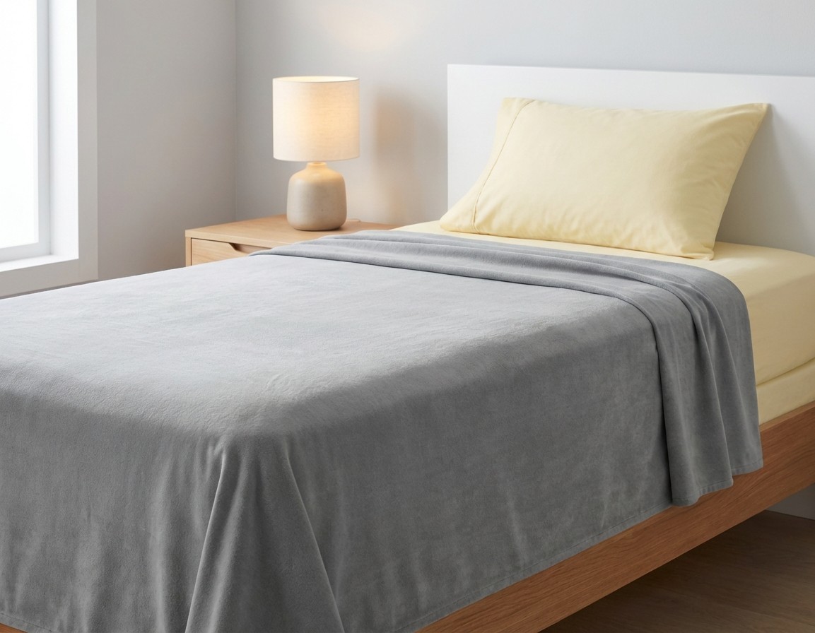The Company Store  Soft  Flannel Twin Flat Sheet Pearl Gray Retail $49