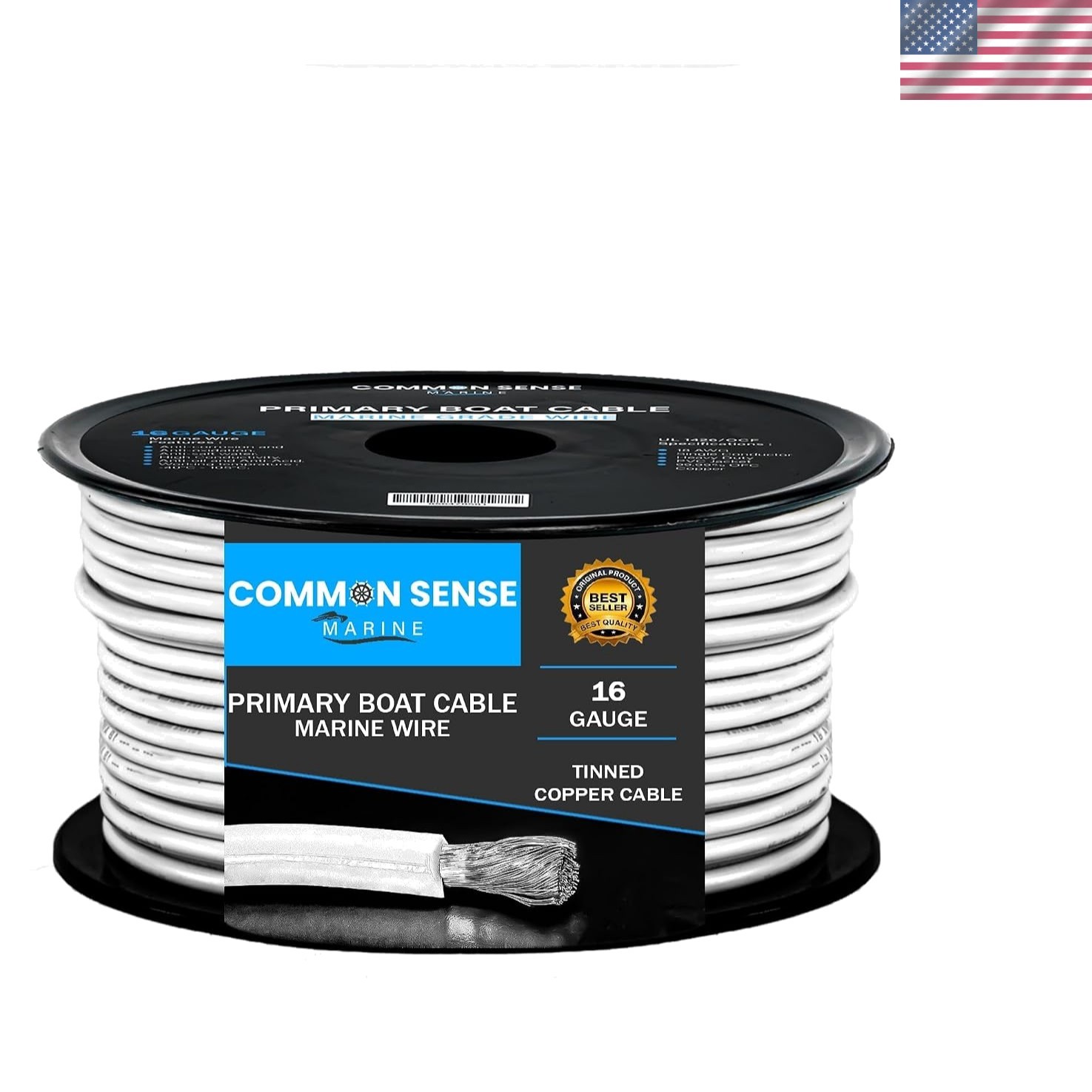 16 Gauge Marine Grade Copper Boat Wire 2x50 ft Tinned  1426 PVC