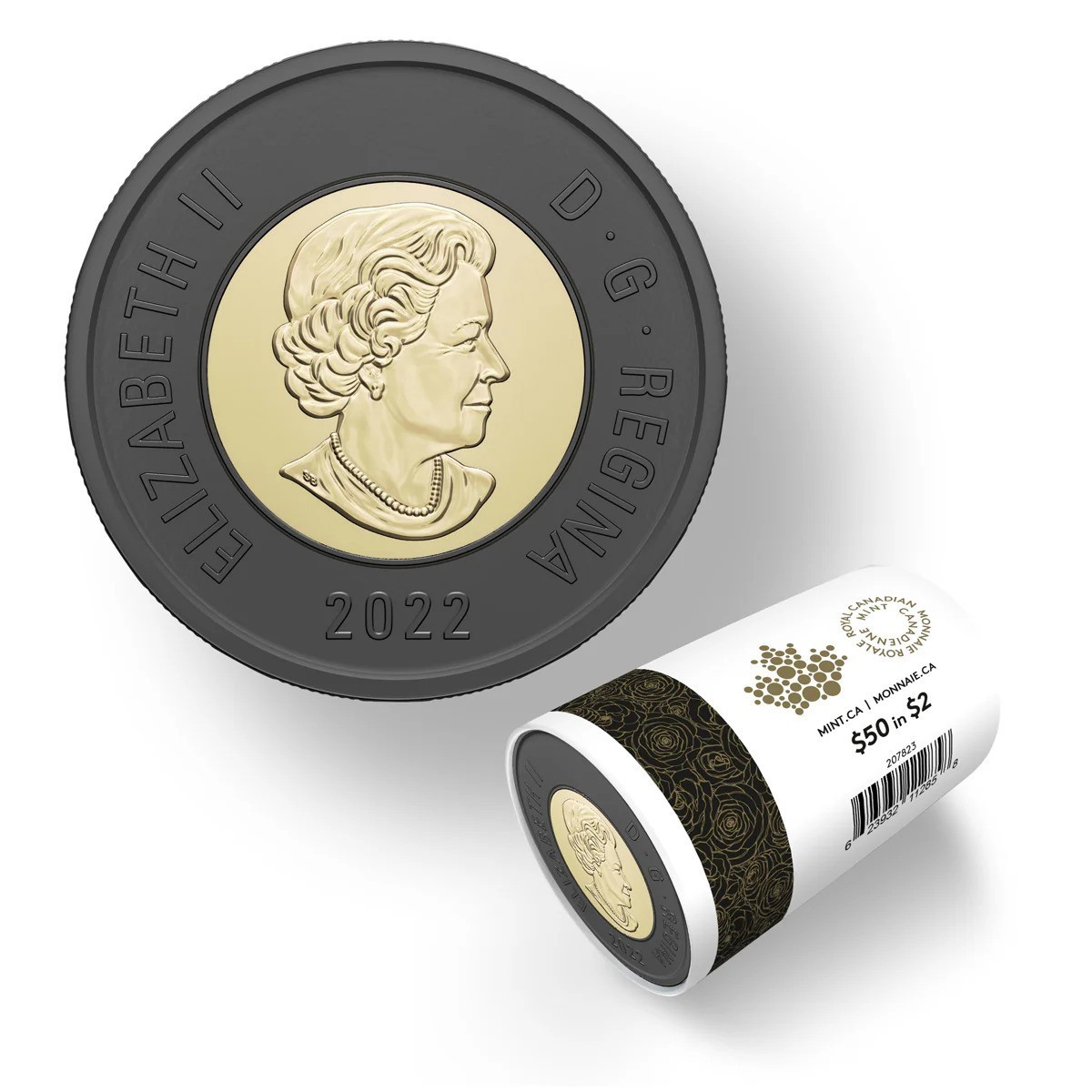 2022 $2 coin Honouring Queen Elizabeth II Special Wrap Roll (Canada)