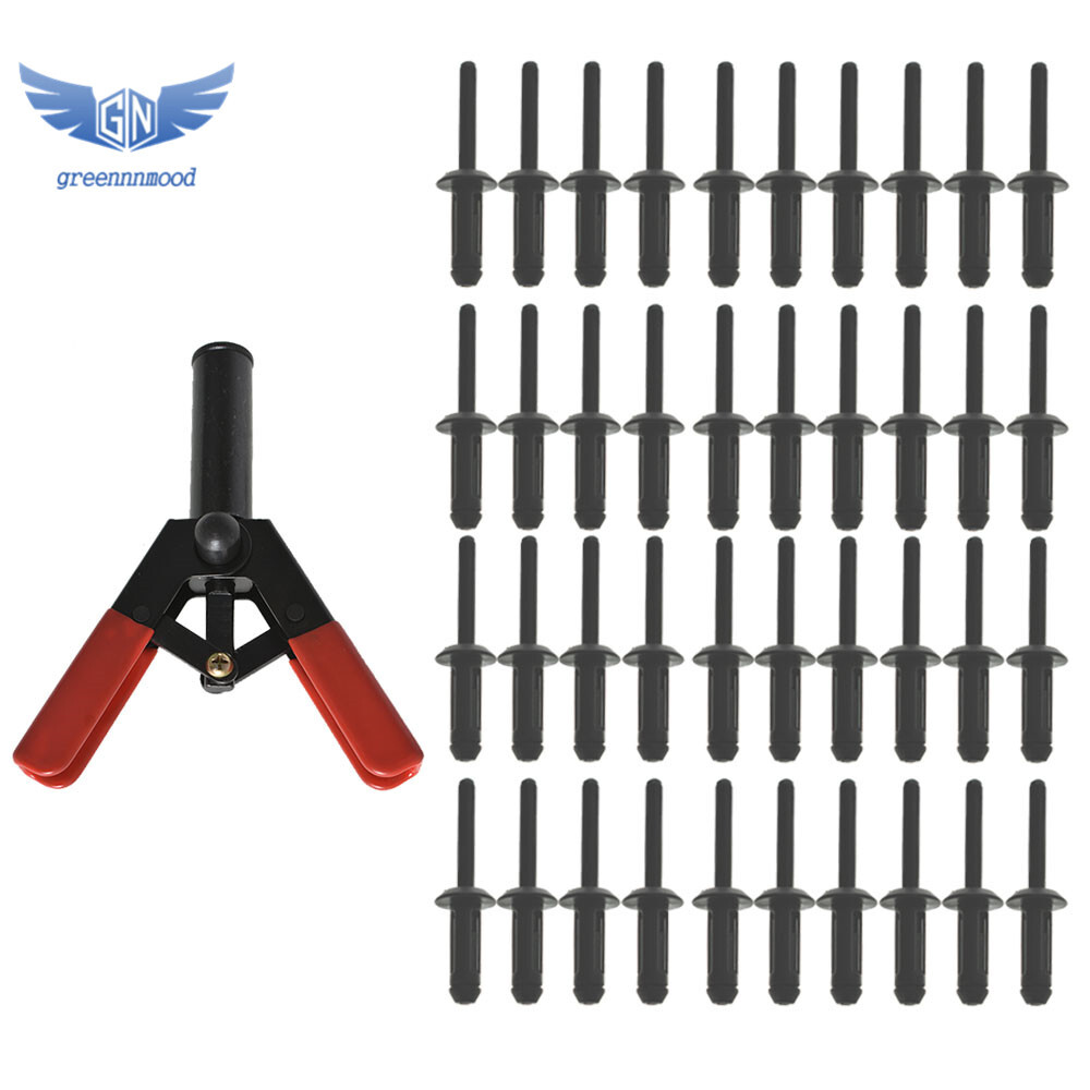 41 Piece PLASTIC POLY RIVET GUN QUICK SET RIVETER RIVETING HAND TOOL Asorted Kit