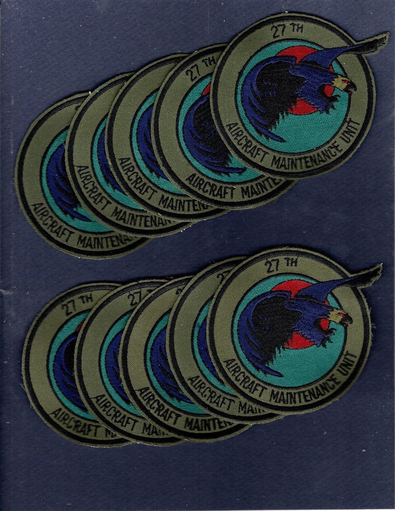 Dealer Lot 27th AMU Aircraft Maintenance Unit USAF Squadron Patch Set of 10
