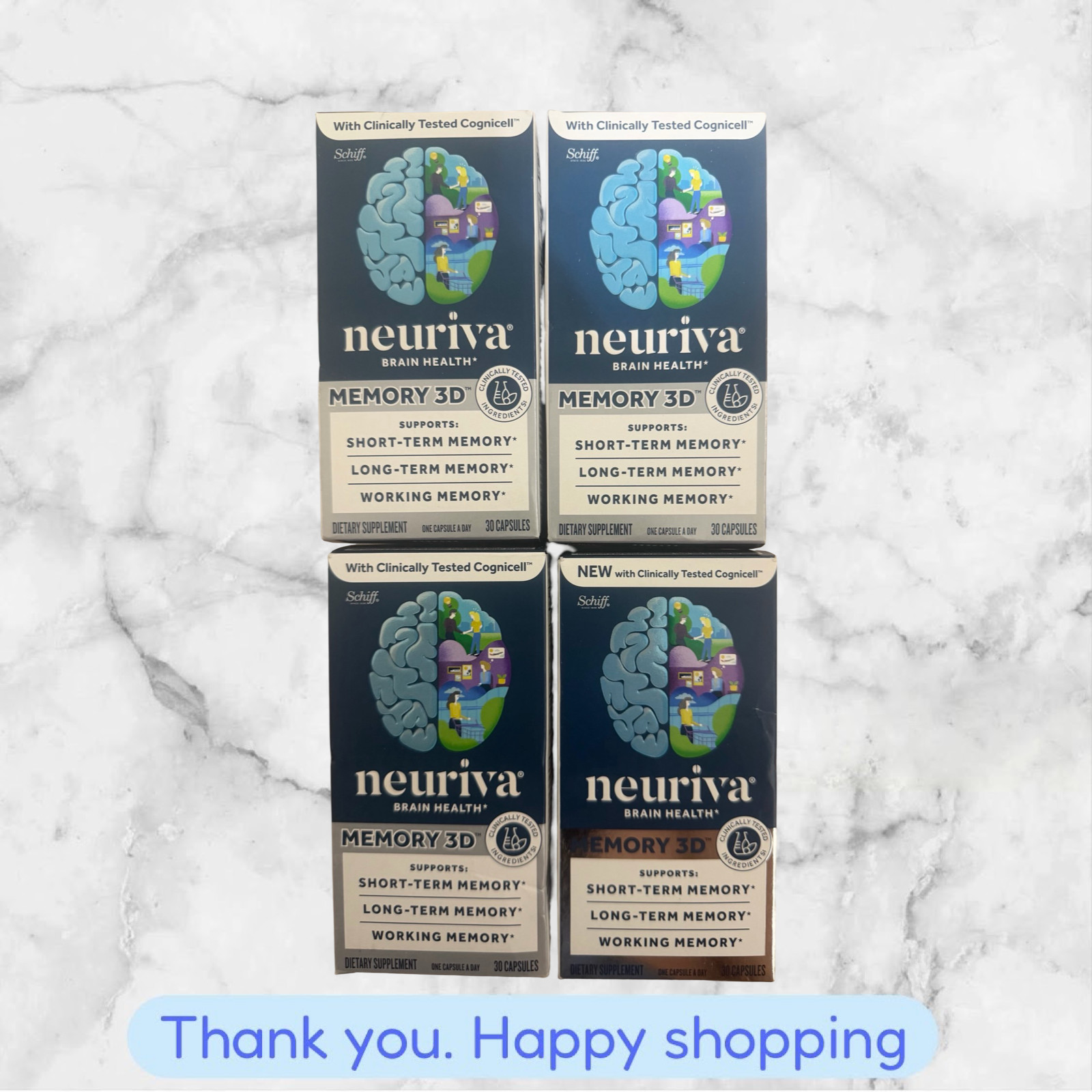 LOT OF 4 Genuine Neuriva Brain Performance+  Original Strawberry 30Ct EXP2027+