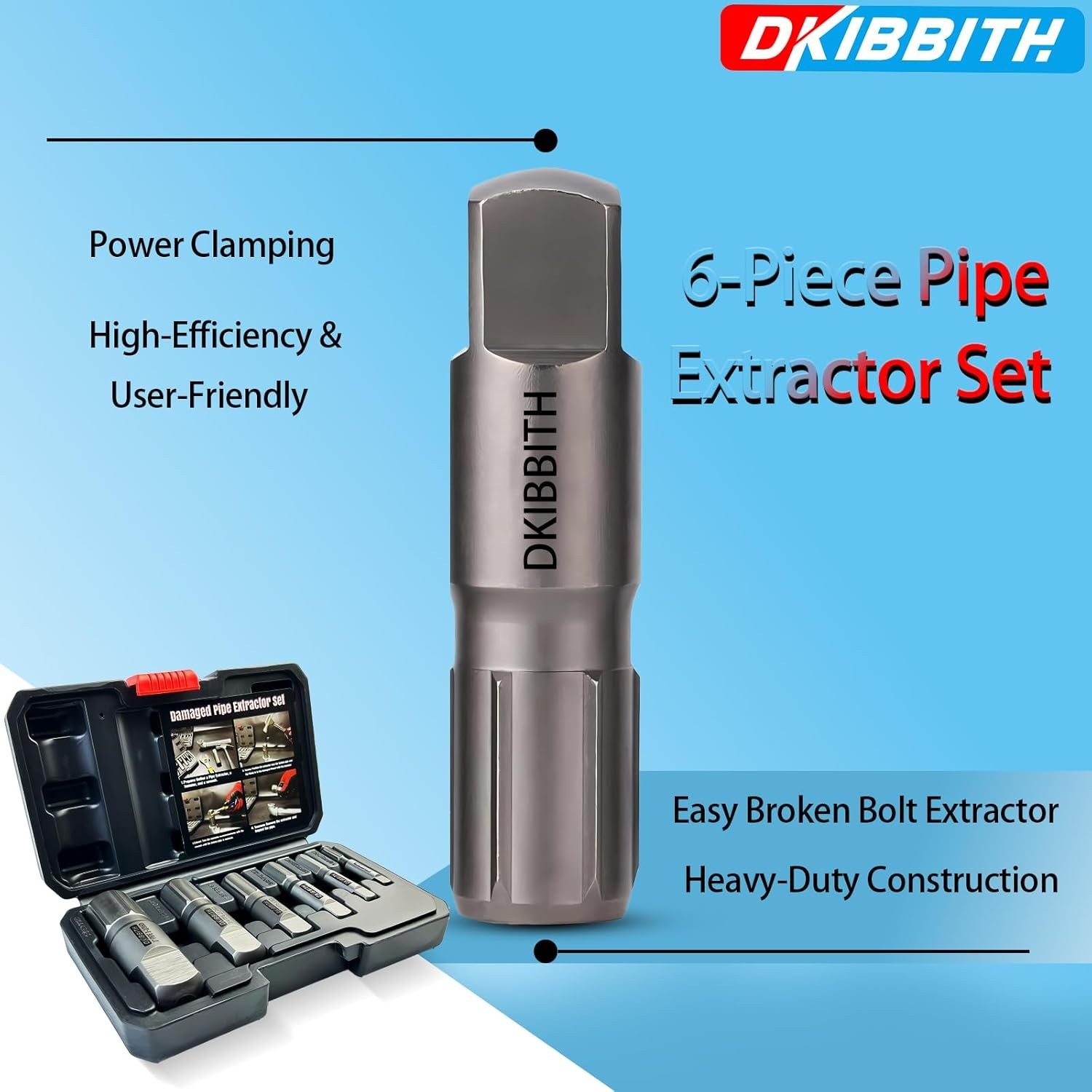 Broken Pipe Extractors for Plumbers, 6-Piece Set