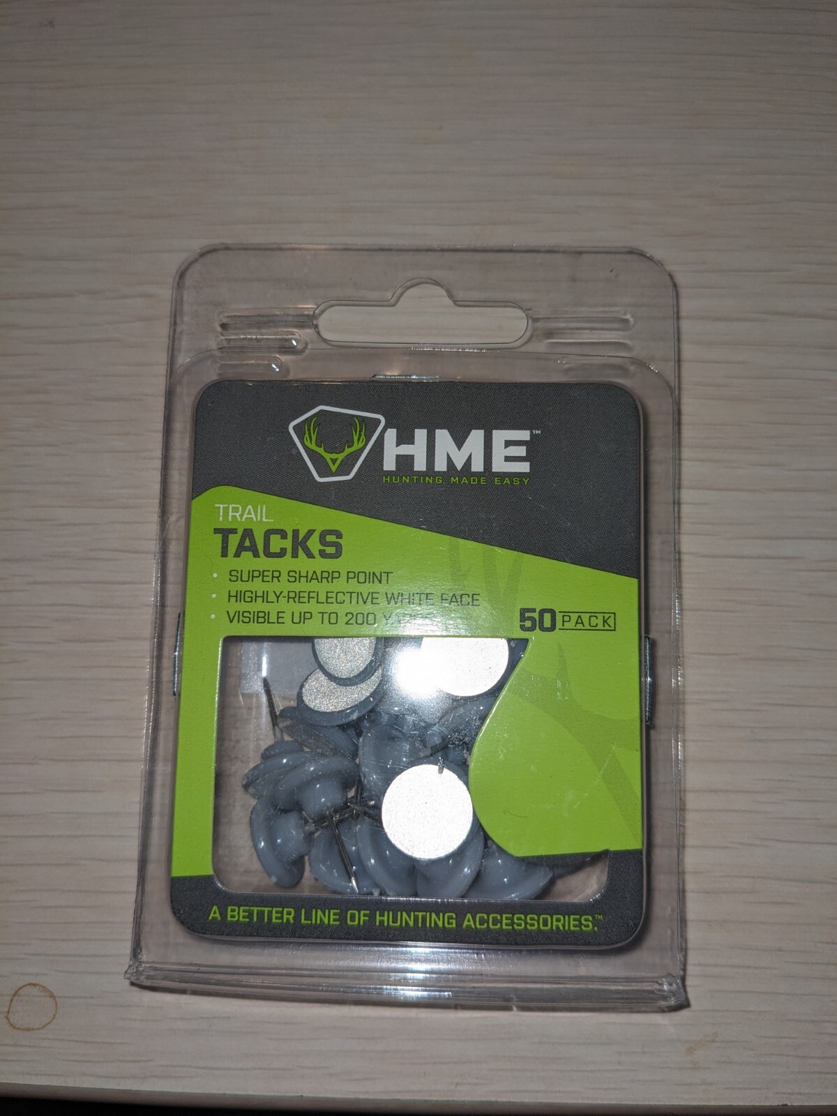 Lot Of 3Pk HME Highly Reflective Hunting Trail Marking Metal Tacks White 50/Pack