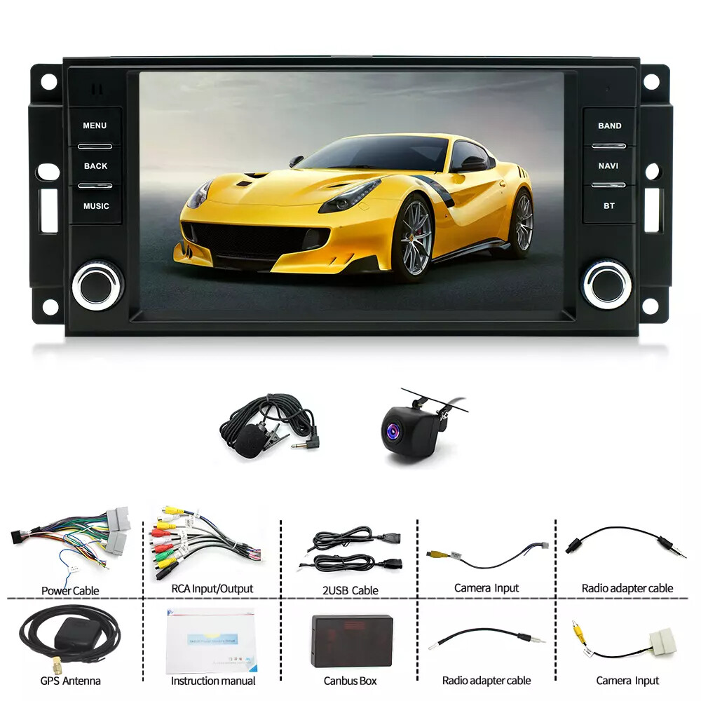 For 2007-2017 Jeep Wrangler JK GPS w/Cam 7" Android12 Carplay Radio Stereo 2+32G