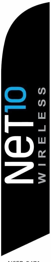 New Net10 Wireless (black) Feather Banner Swooper Flag - Replacement FLAG ONLY
