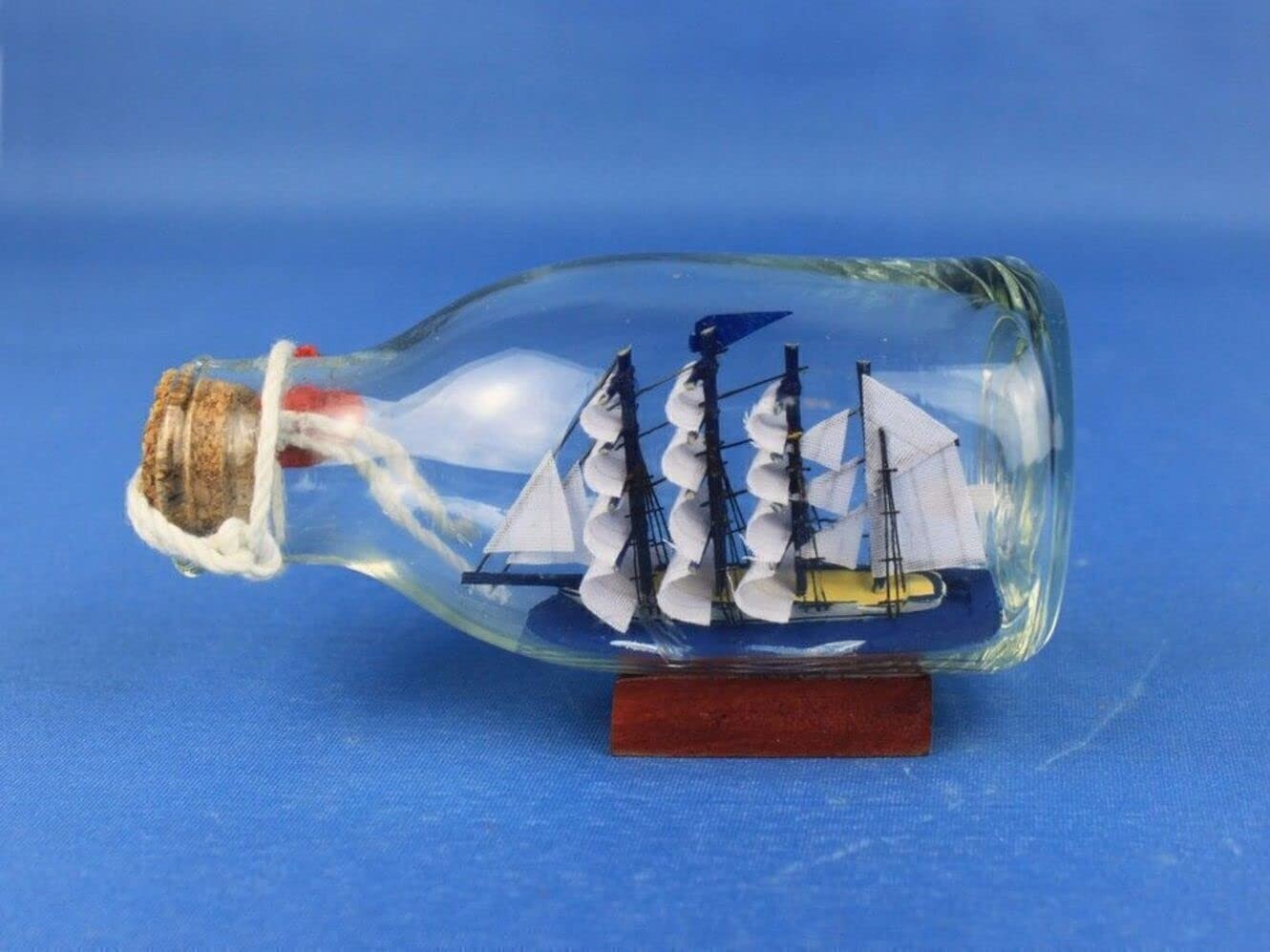 Hampton Nautical Flying Cloud Ship in a Glass Bottle, 5" , Brown