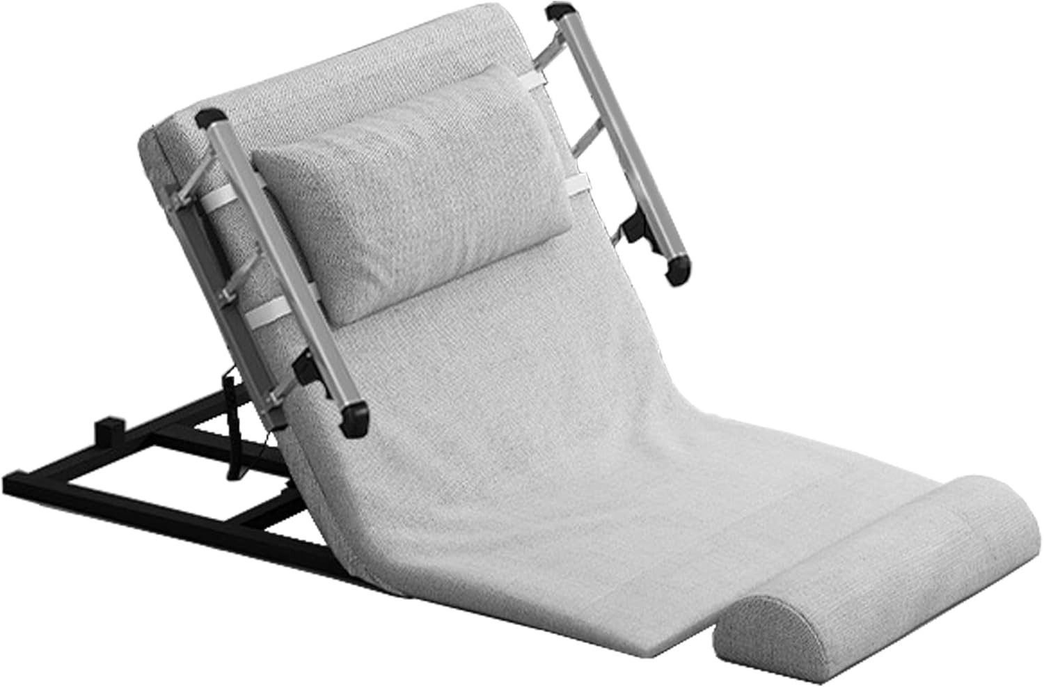 Lifting Backrest Pillow with Electric Pump System Grey with handrail