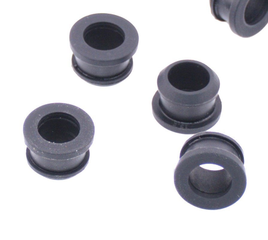 1/2" x 3/8" ID w 1/4" Groove, Rubber Grommet Bushings Push in Panel Bushings