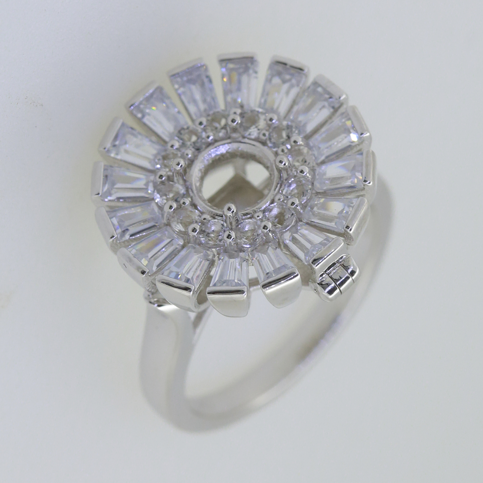 Sterling Silver Semi Mount Ring Setting Round RD 6x6mm Solid Silver