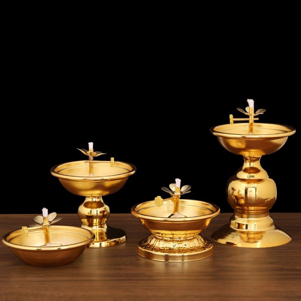 Oil Lamp Decor Alloy Oil Lamp Adjustable Oil Dish Ornament Butter Lamp Holder UK