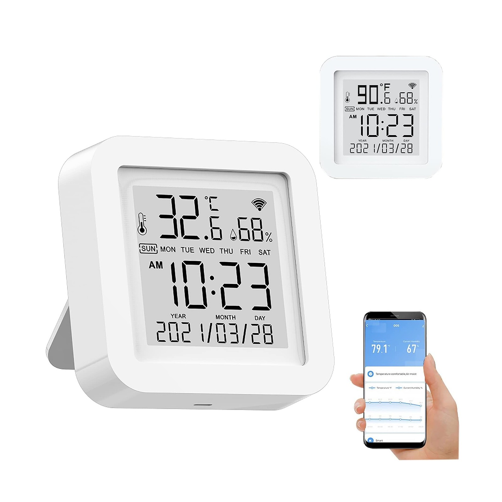 Smart WiFi Temperature Humidity Monitor: TUYA Wireless Temperature Humidity S...