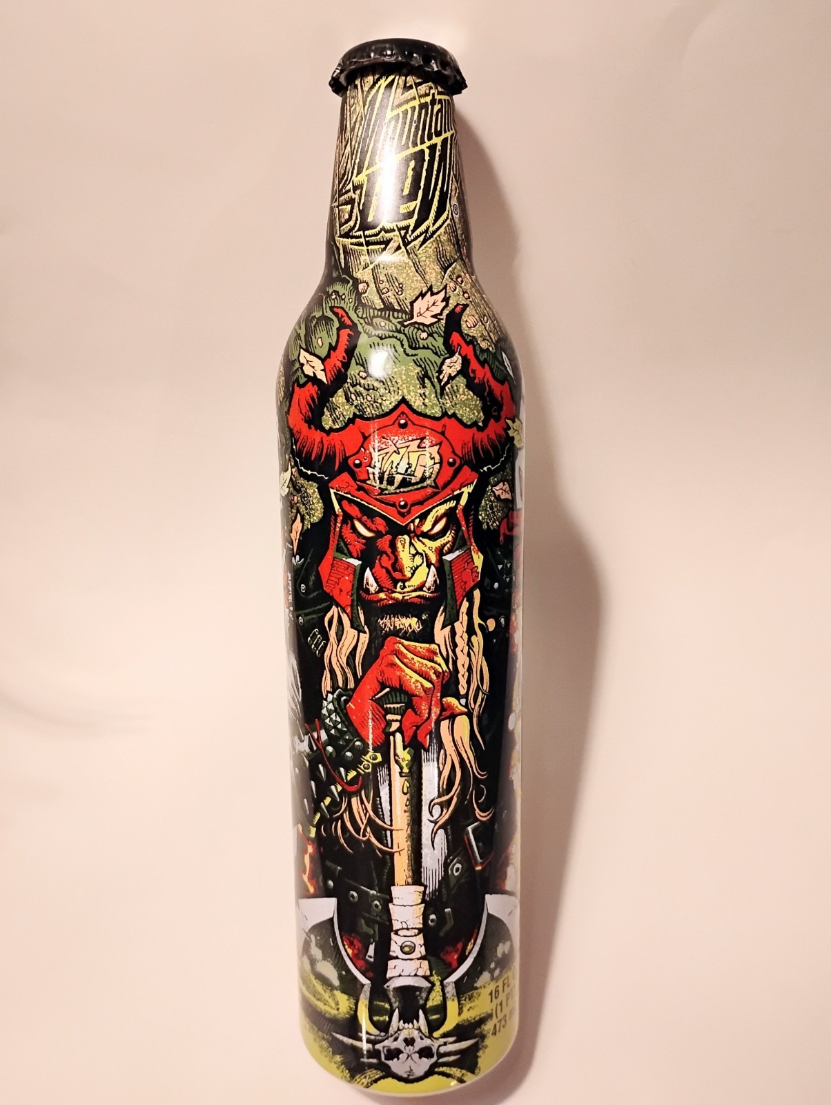 Mountain Dew Green Label Art 2008 Hessian Henchman Aluminum Bottle EMPTY