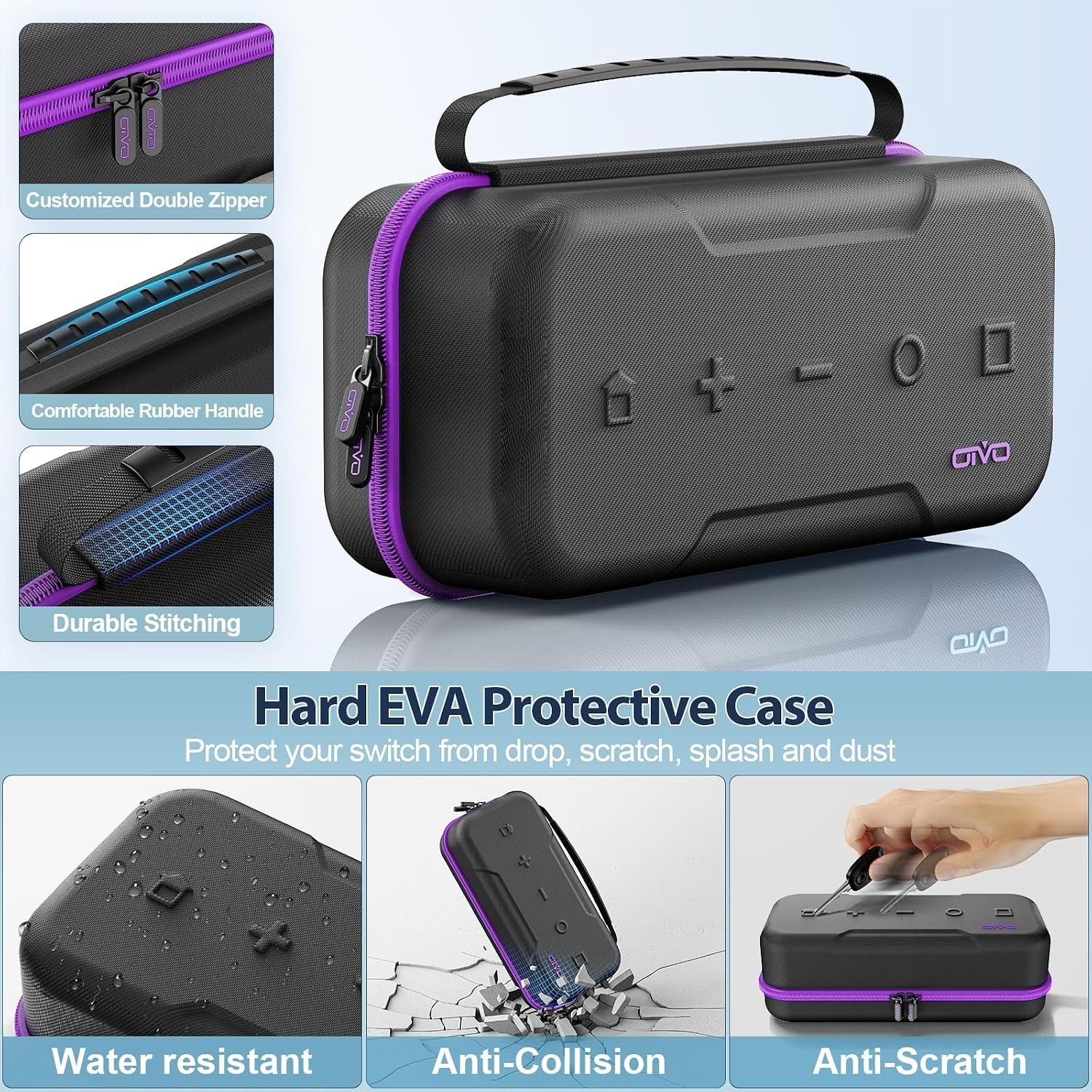Carrying Case Compatible with Nintendo Switch/OLED - Fit for Joycon and AC Ad...