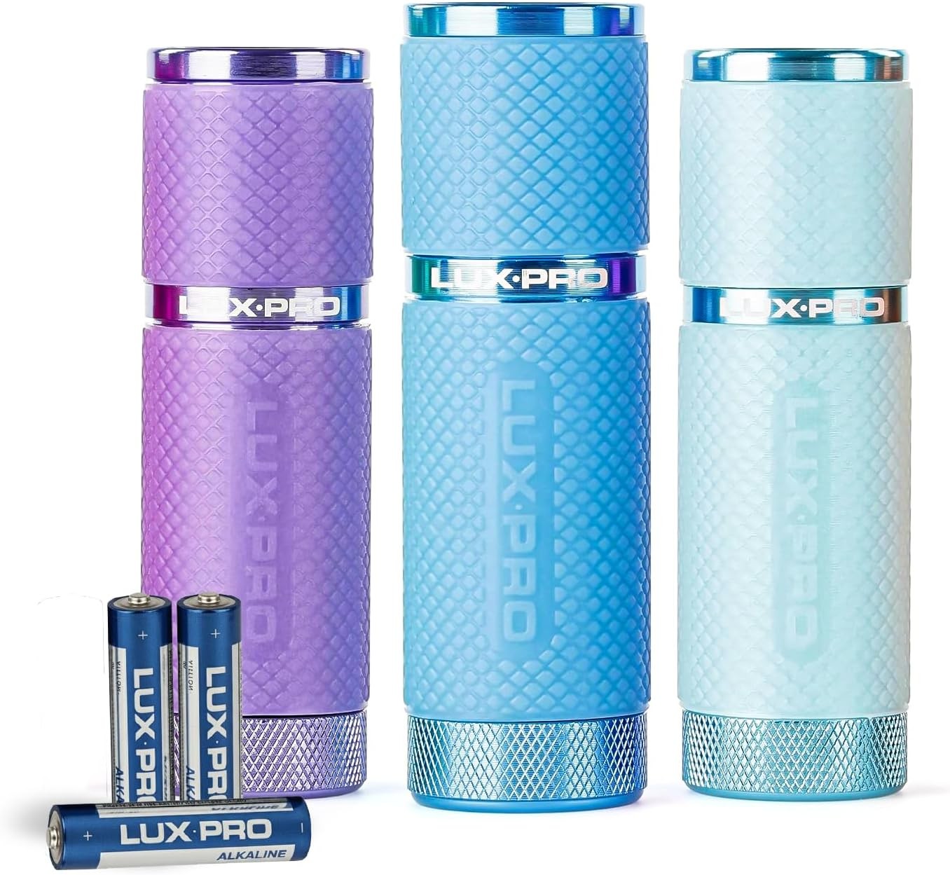 Pack of 3 LUXPRO LP395 Aluminum 40 Lumens IPX4 Water Resistant Mini Flashlights