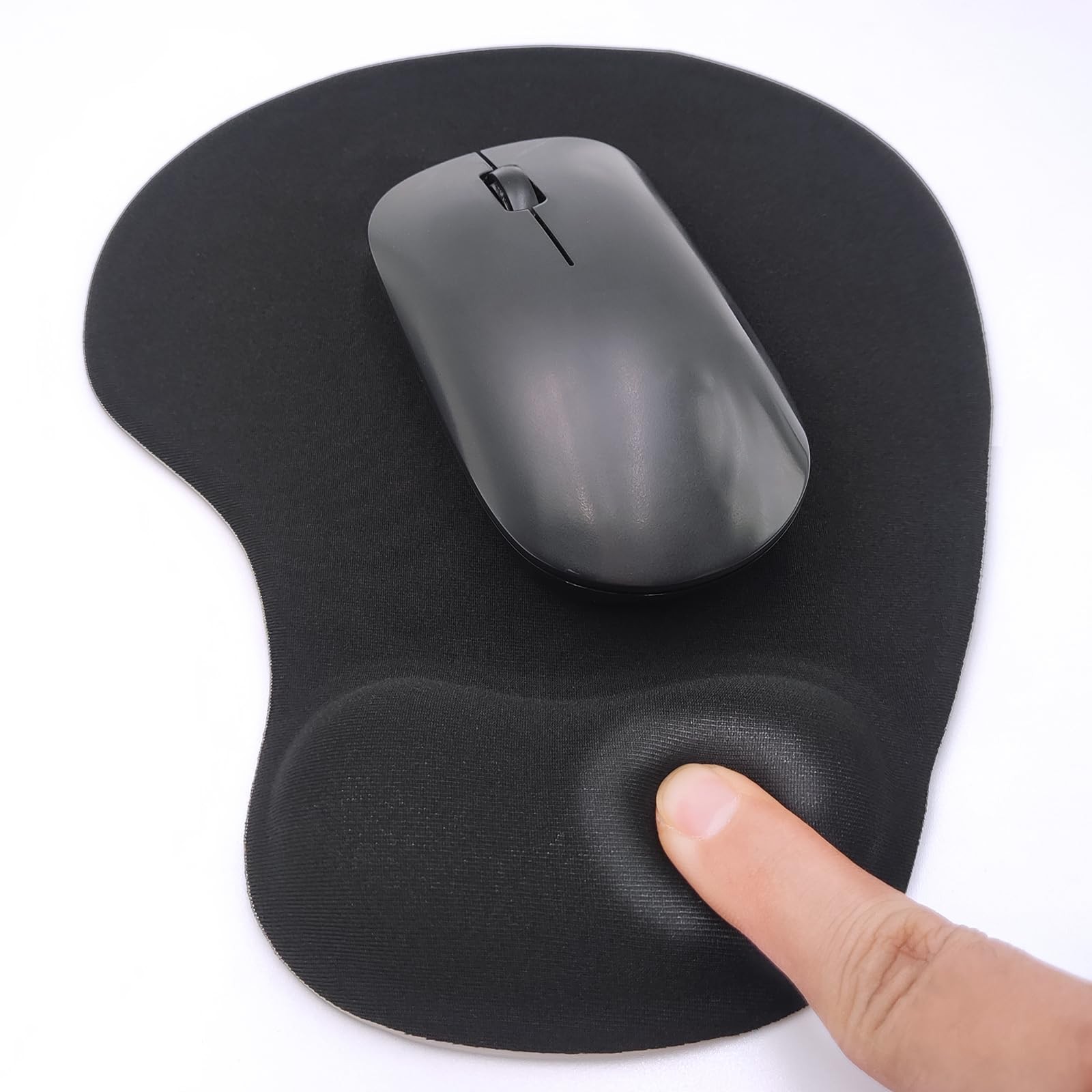 JYWYBF Ergonomic Mouse Pad with Wrist Rest, Gel 9L x 7.7W inches, Black