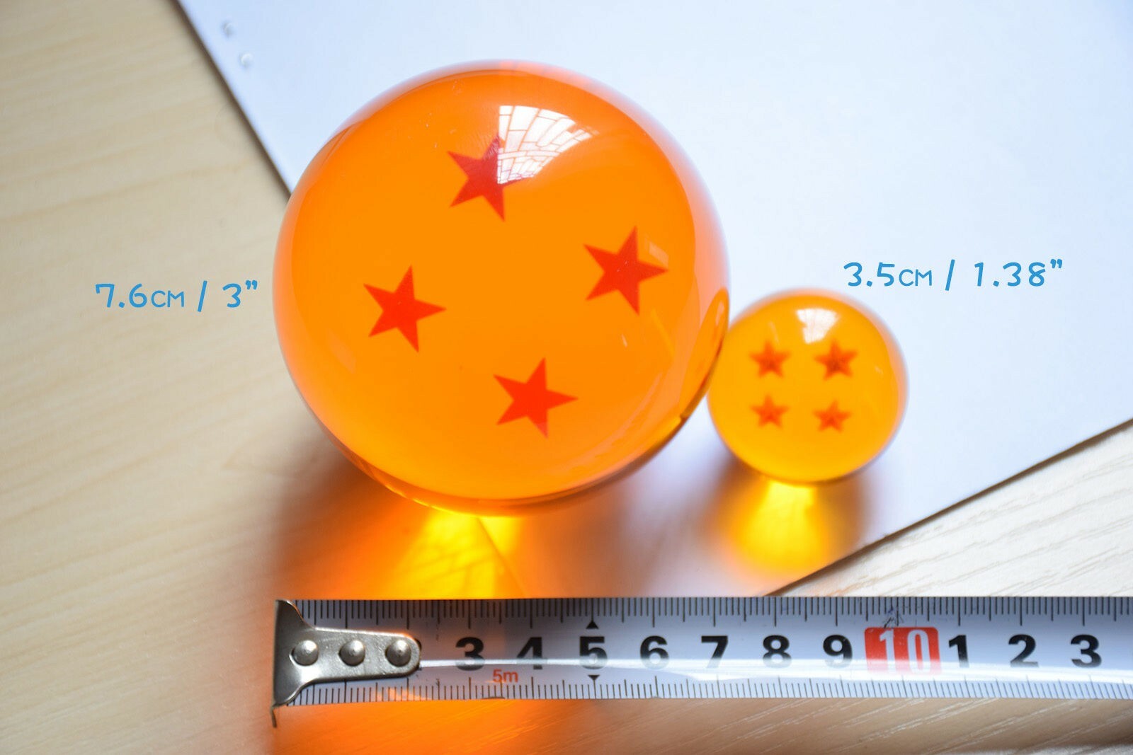 New Dragonball Z Dragon Ball Large 4 Stars Crystal Resin 3'' 7.6cm 1pc only