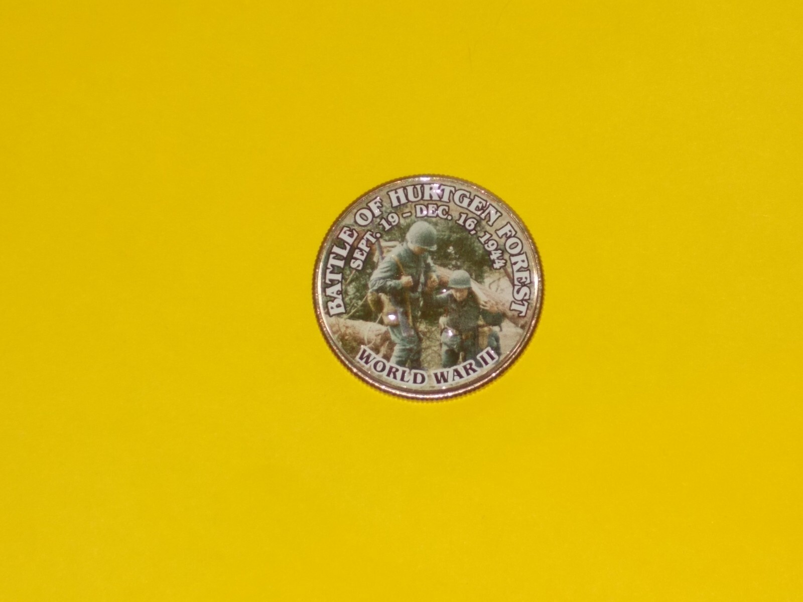 Colorized Kennedy Half Dollar - World War 2 - Battle of Hurtgen Forest K899