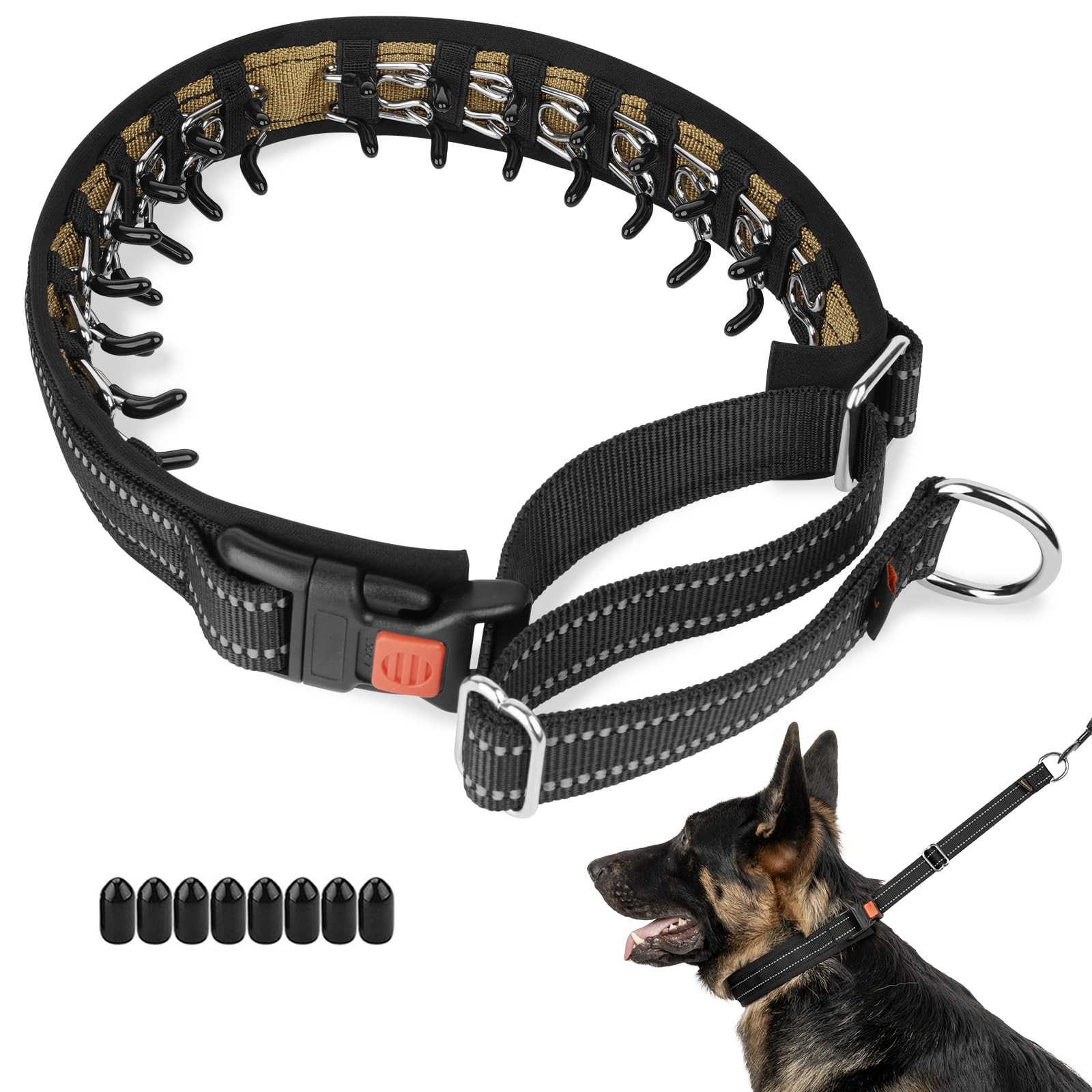 No Pull Martingale Collar for Medium Large Dogs - Adjustable, Reflective, Anti-P