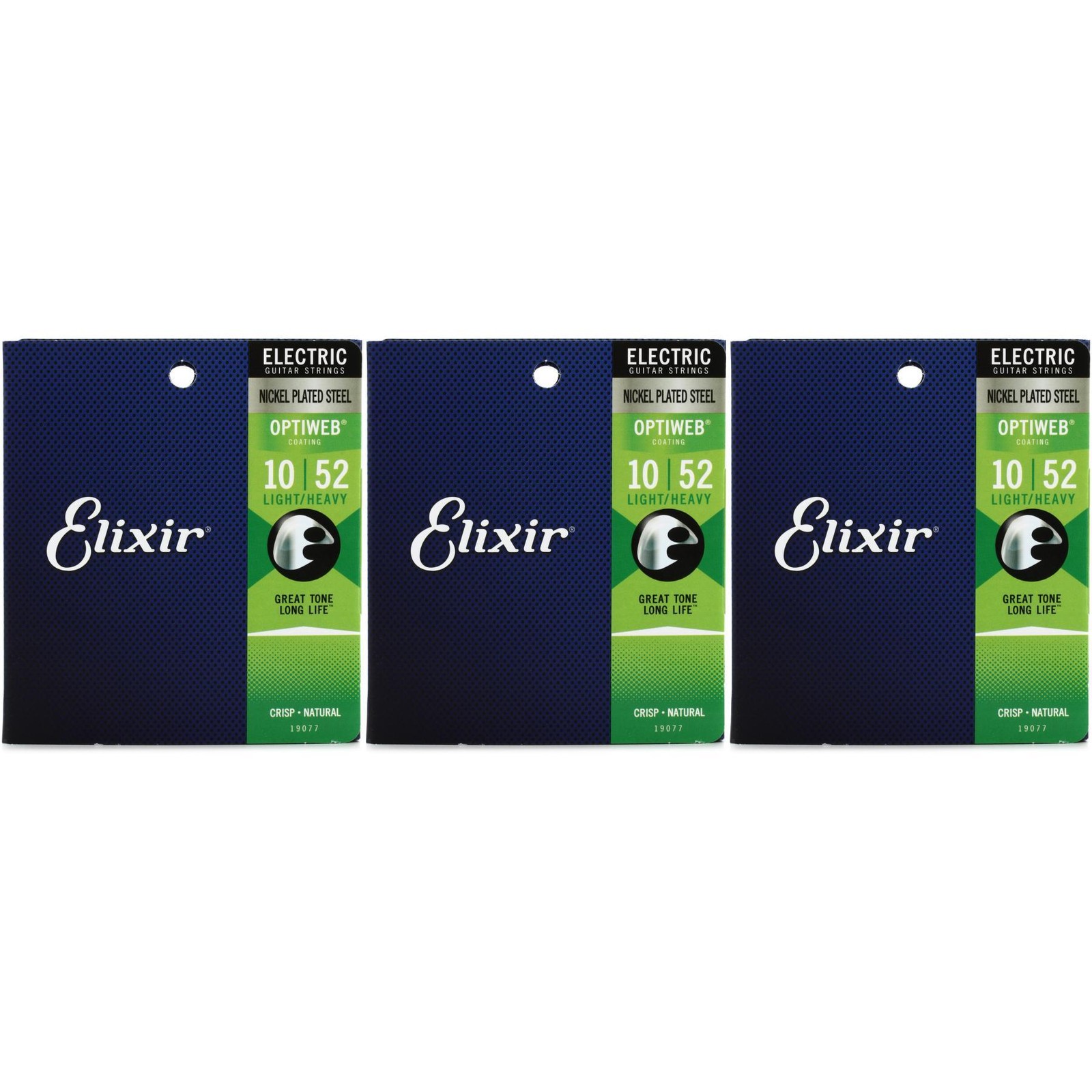 Elixir Strings 19077 Optiweb Electric Guitar Strings - .010-.052 Light/Heavy