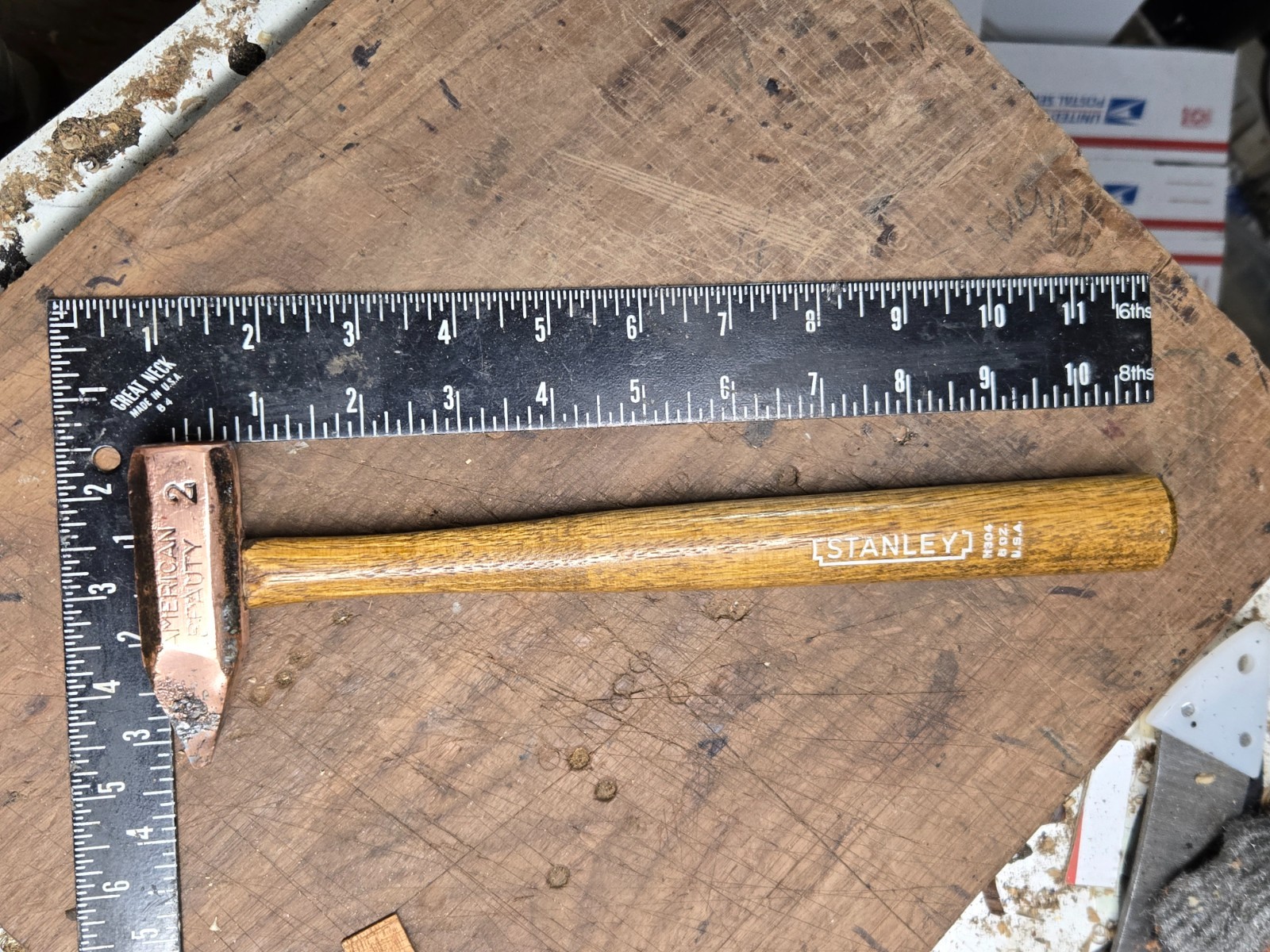 Copper Setting Hammer, American Beauty No. 2, Hickory Handle