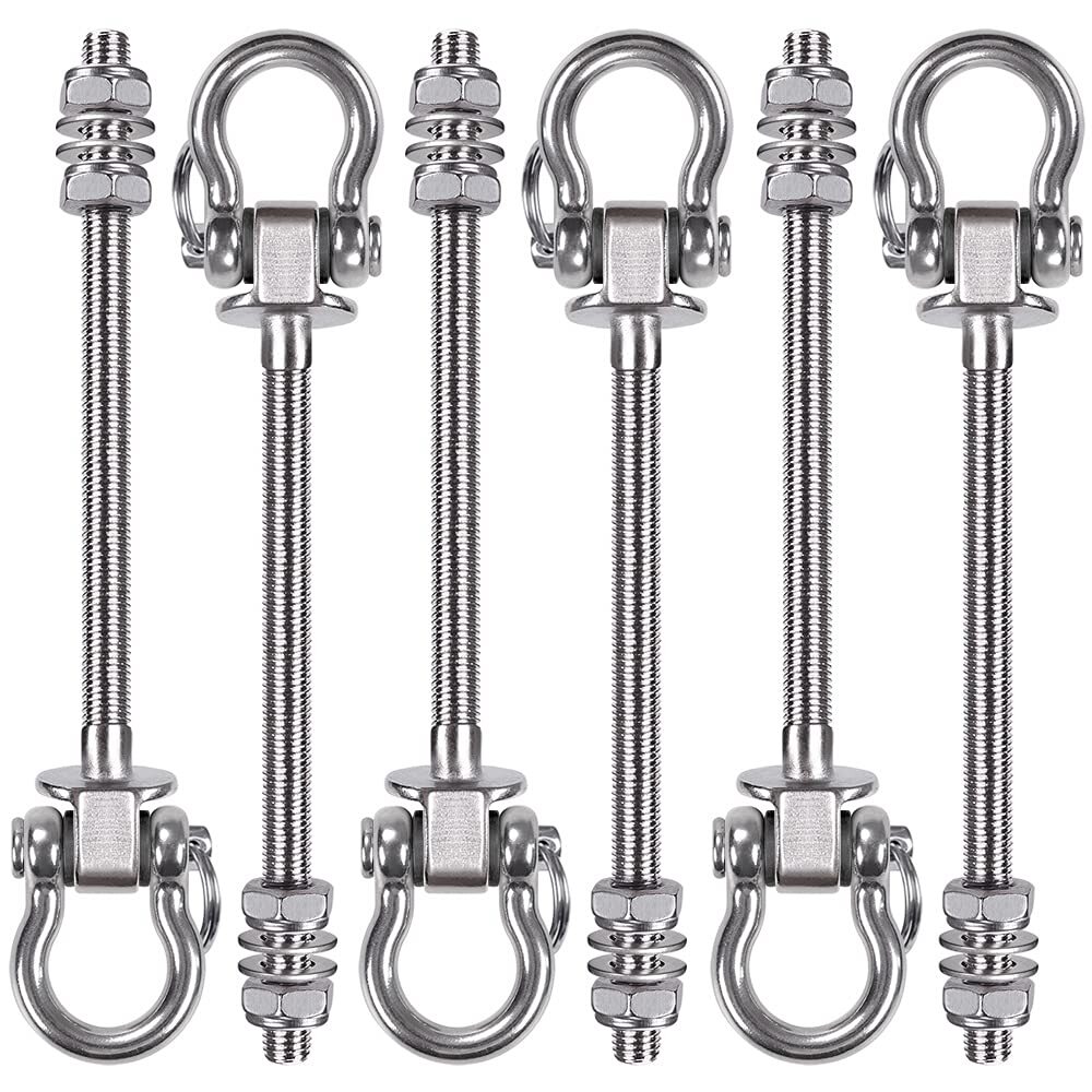 6 PCS 1800LB Heavy Duty Swing Hangers for Wood & I-Beams, Stainless Steel 180°
