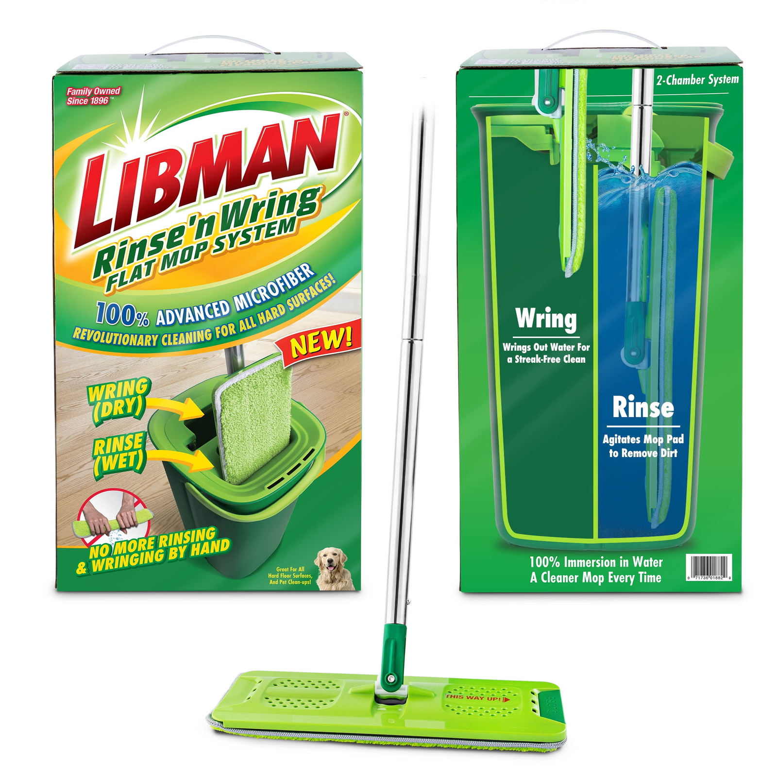 Rinse 'n Wring Flat Mop System with Microfiber Cleaning Pad