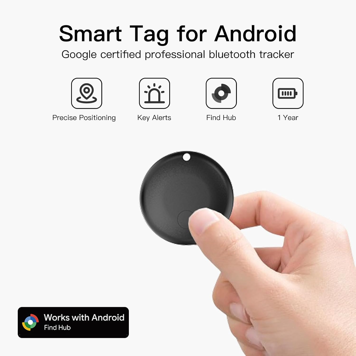 RAINDROPS Air Tracker Tags for Android, Air Tags-4 Pack Bluetooth Tracker Works