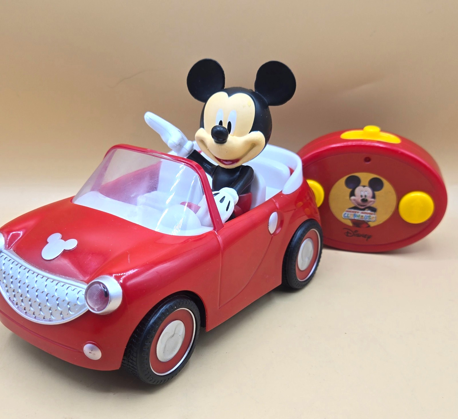Mickey's Roadster RC Car + Remote Mickey Mouse Clubhouse Red WORKS! SEE VIDEO!
