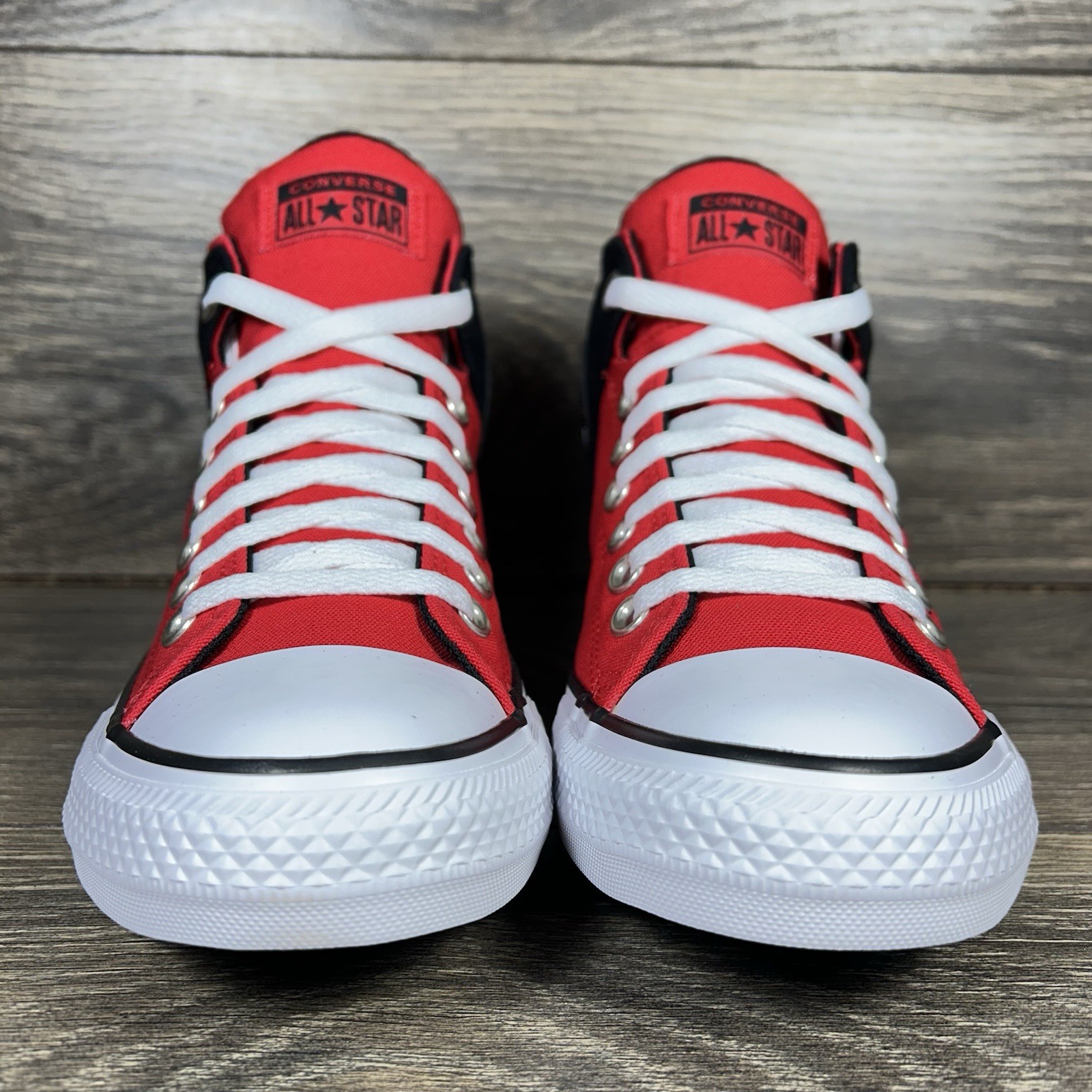 Converse Mens Chuck Taylor All Star High Street Mid Red Black Shoes Sneakers New