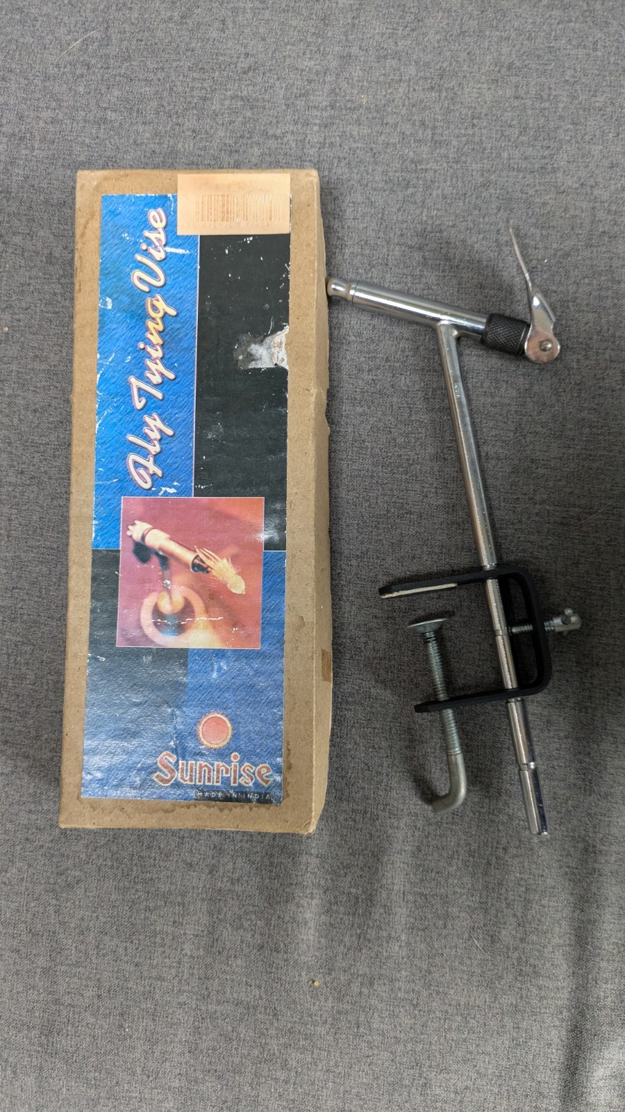 Vintage Sunrise Fly Tying vice, fly fishing, fly tying vise, trout Fly fishing