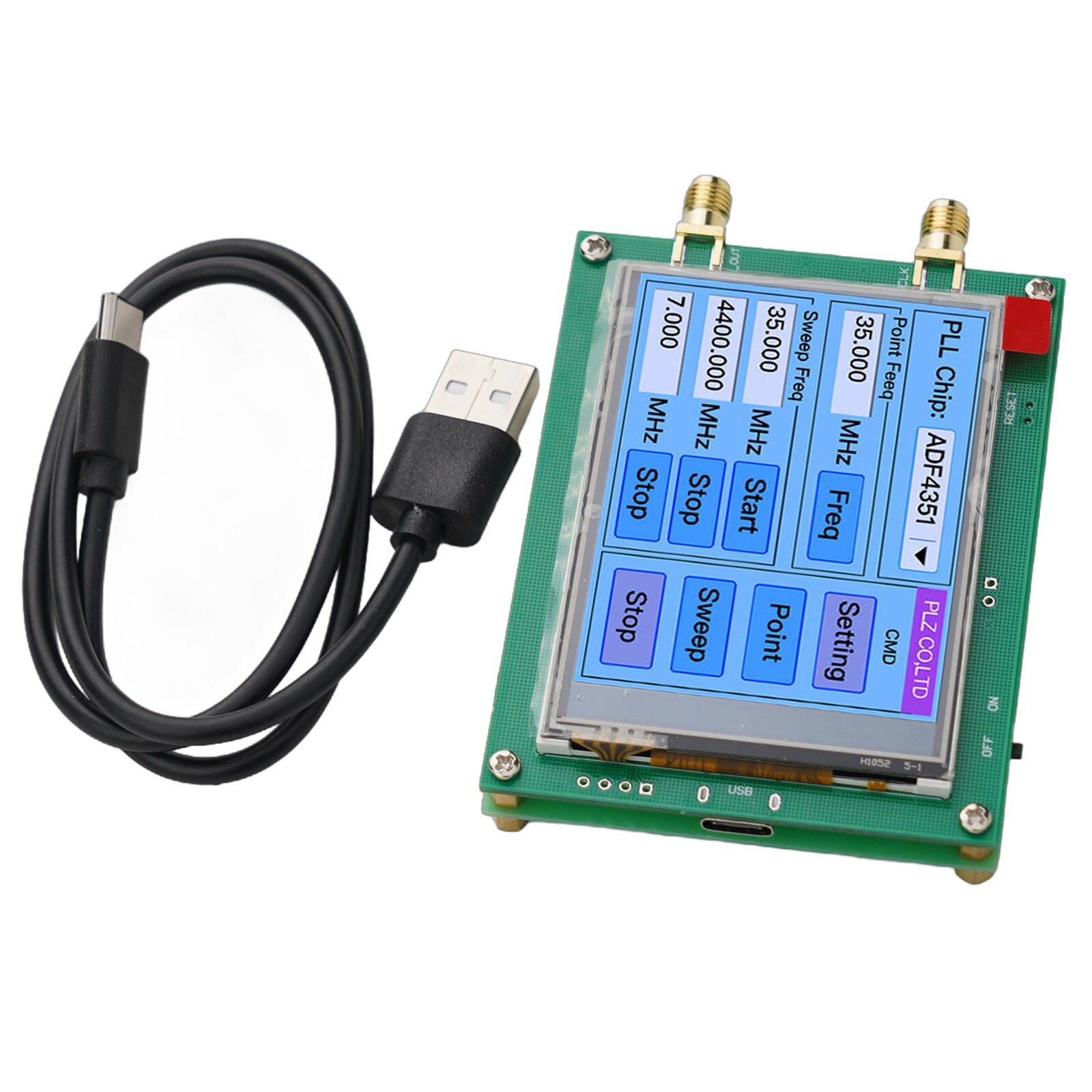 Touch Screen ADF4351 35M-4.4G RF Signal Generator PLL Sweep Frequency Generator