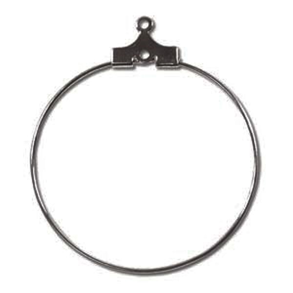 Hoop, 12 Black Oxide Plated Brass 40mm Round Earring Beading Hoops *