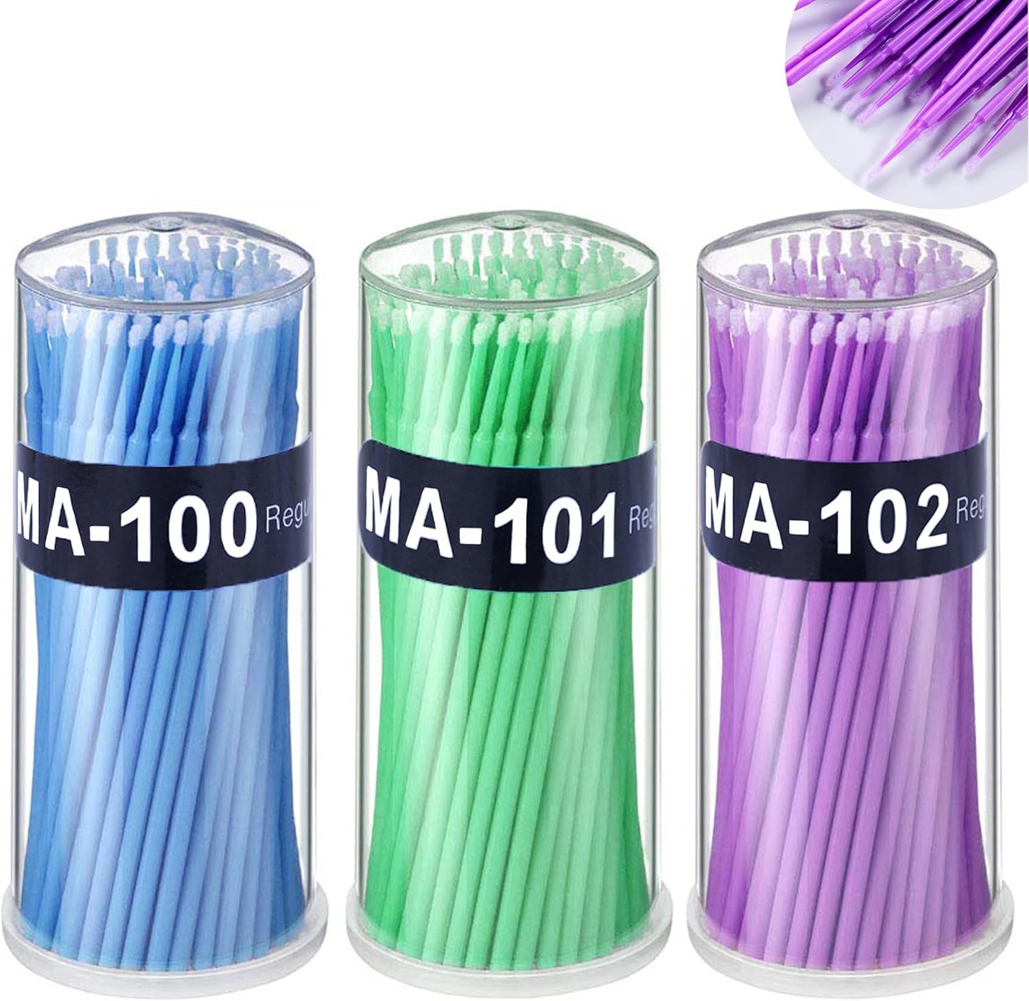 300 Pcs Repair Paint Brushes，Touch Up 2.5mm, 2.0mm, 1.5mm, Purple