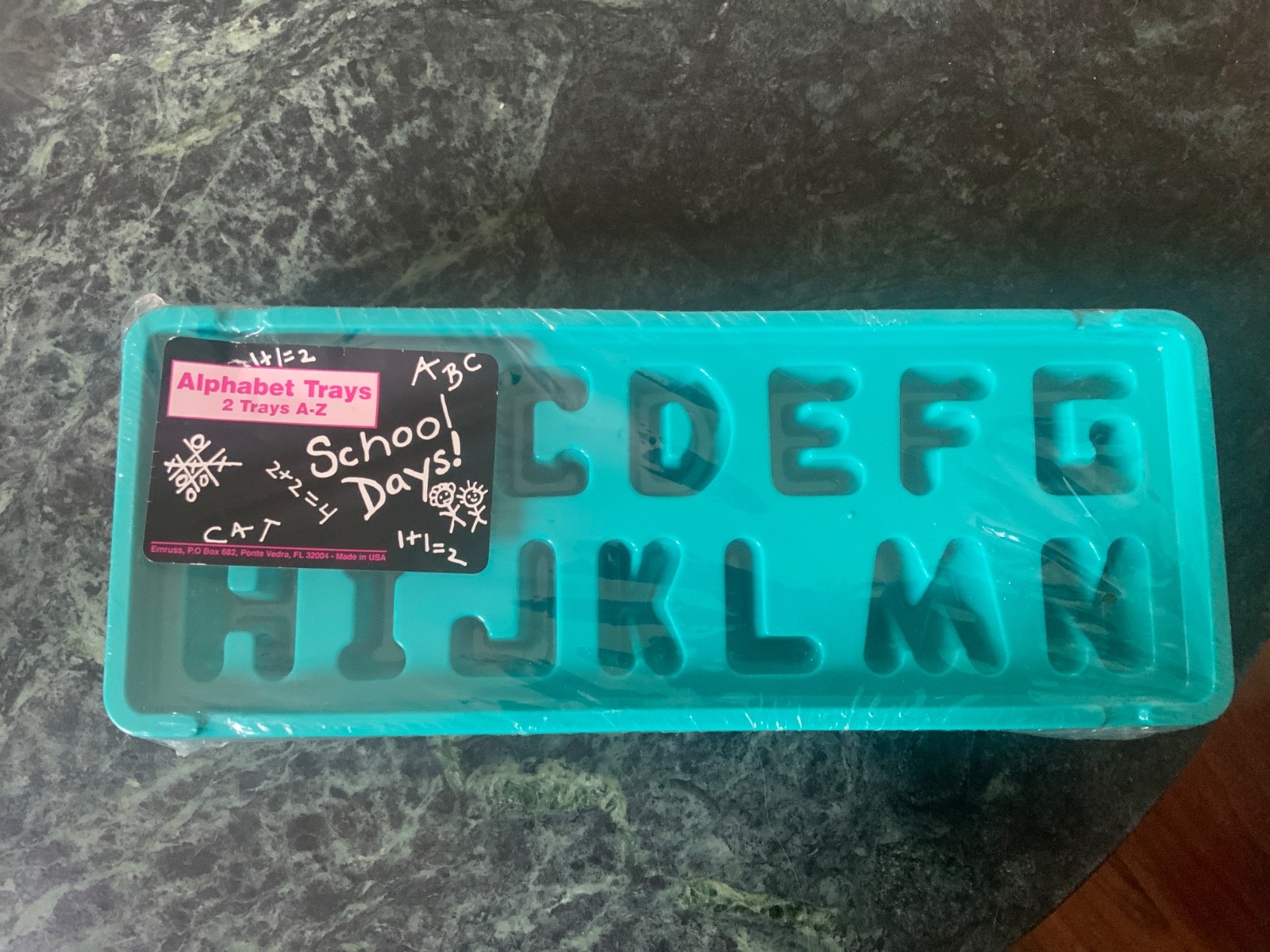 Alphabet ABC Novelty Ice Cube  Tray - Molded Plastic Tray Large 2” ice cubes NEW