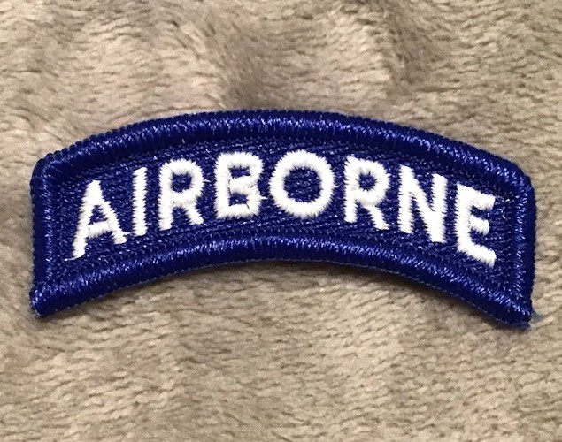 US Army Airborne Royal Blue and White Tab Patch Insignia Badge